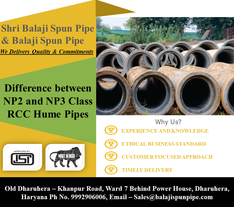 Difference between NP2 and NP3 Hume Pipes Shri Balaji Spun Pipes